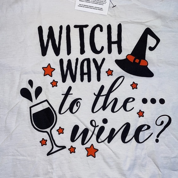 NWT Witch way to the wine Halloween tshirt - Picture 2 of 5